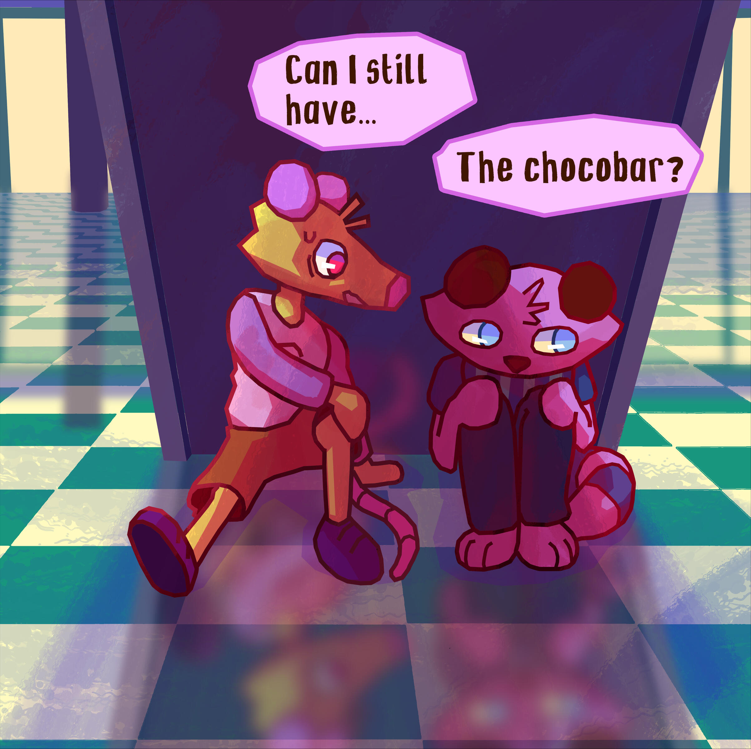???: Je peux quand meme avoir... la chocobar ?